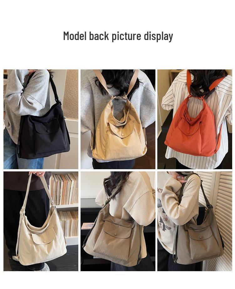 Women's 2026 Large Capacity Canvas Tote - Trendy Student & Commuter Shoulder Bag
