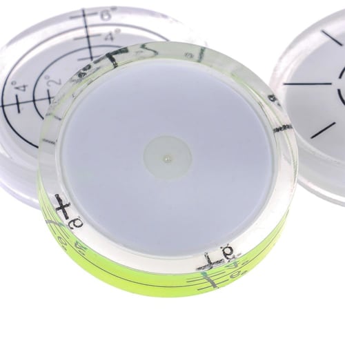 4-Pack Round Mini Level, High-Precision, Compact, 32mm, with Graduated Measuring Tube, for Level Calibration, Analog, Inclination Measurement, Scale,