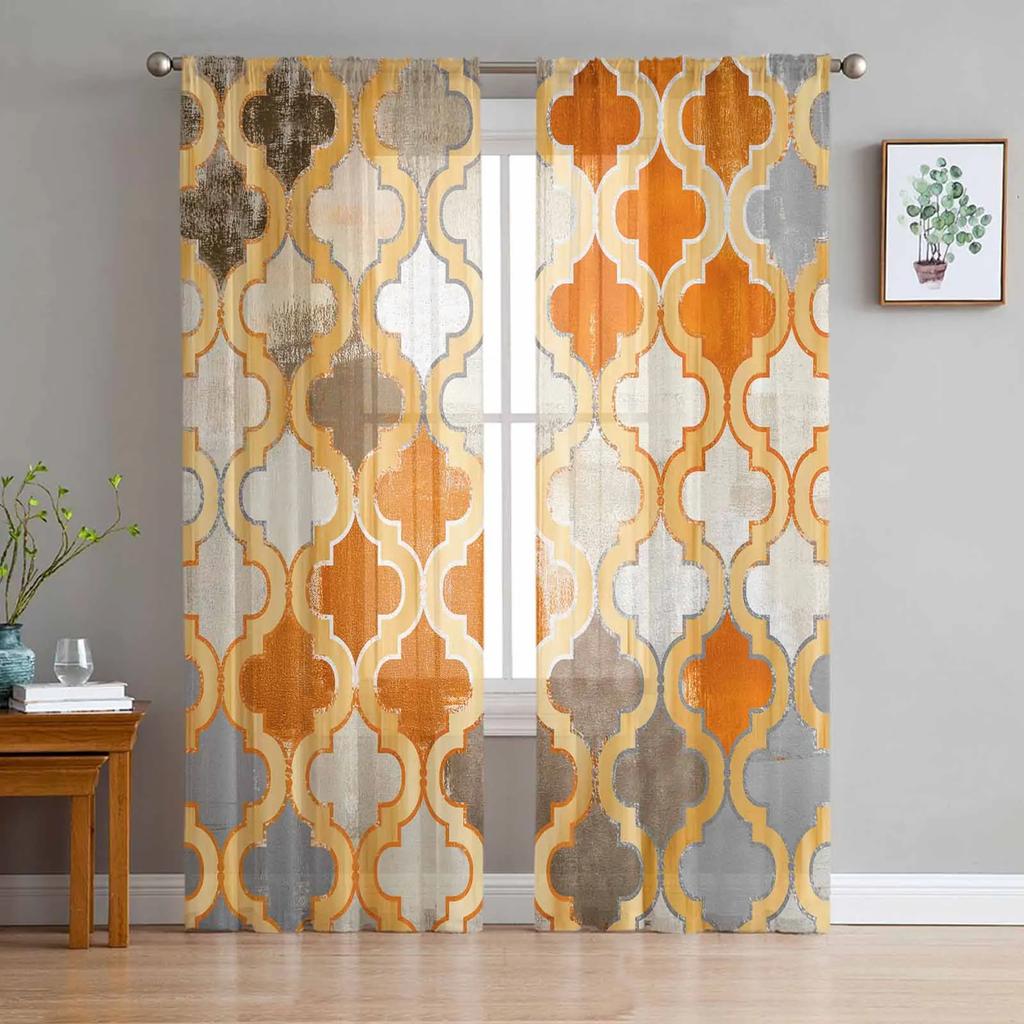 Cortinas Transparentes Blancas Puras Florales de Flores Silvestres de la Temporada de Primavera de Marruecos Azul para Sala de Estar Ornamentación Panel de Ventana Cortina Cocina Tul Transparente