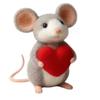 Wool Felt Mouse Ornaments Handmade Felt Valentines Day Decor  Anniversary Gift