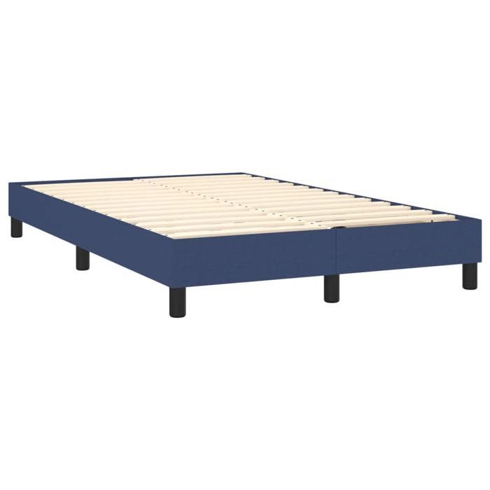 Maison Exclusive - Sommier à lattes de lit avec matelas Bleu 120x200 cm Tissu