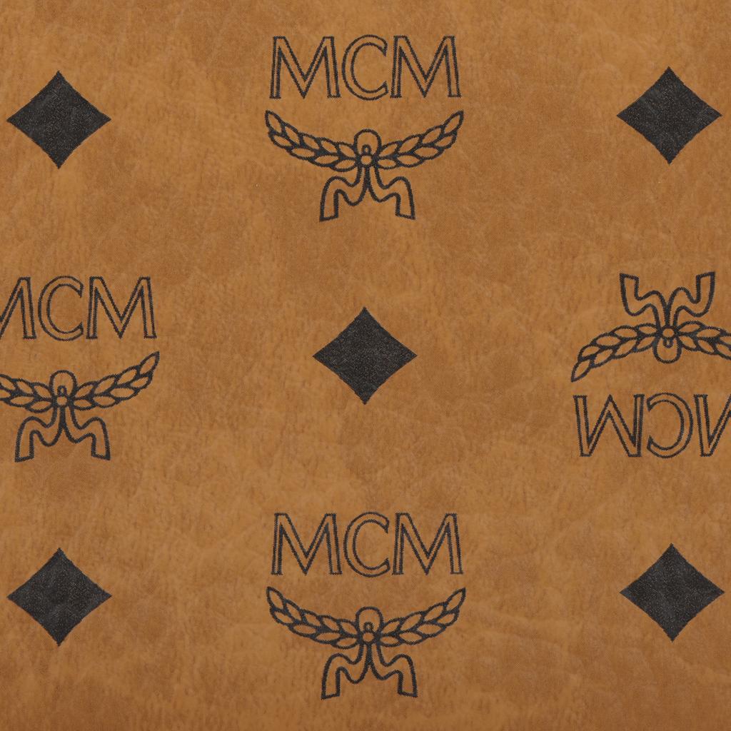 MCM Aren Visetos Two-In-One Logo Embossed Detachable Chain Zipper Crossbody Shoulder Bag Small Women bags Cognac Brandy MWHFSTA03CO001
