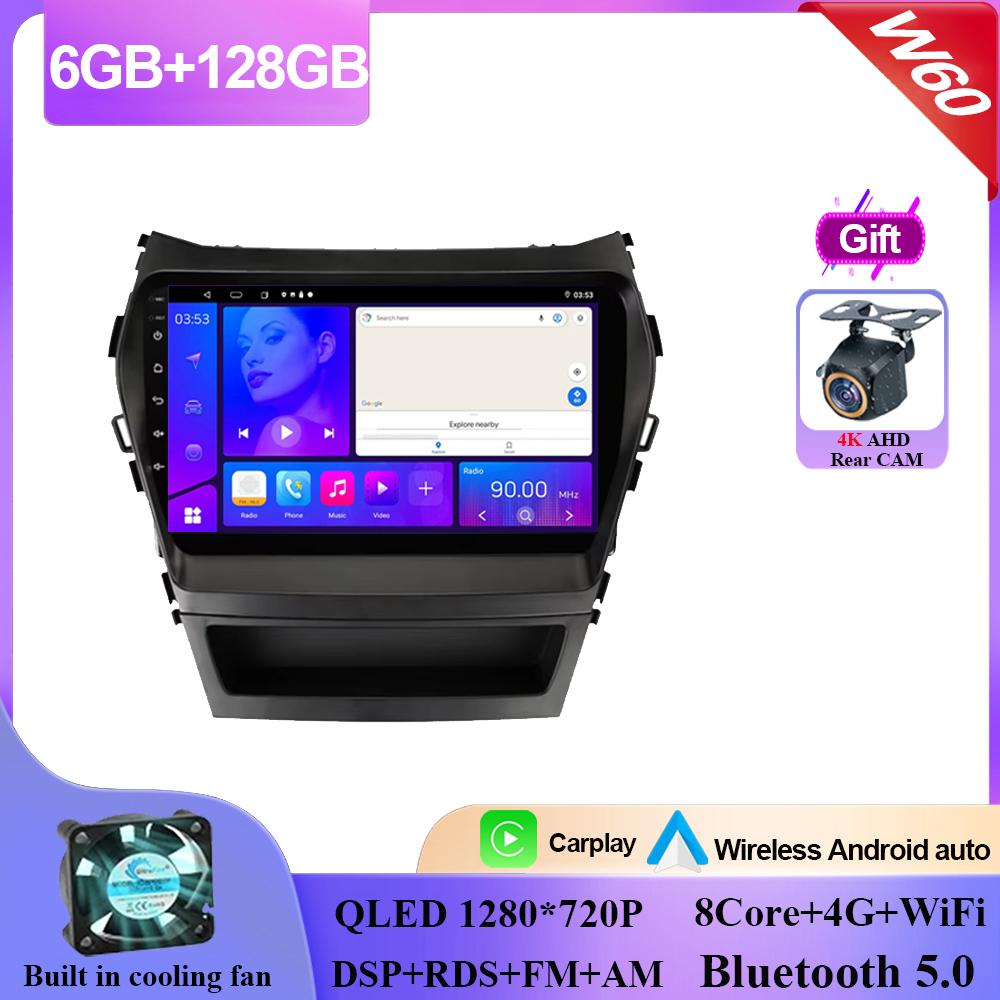 Carplay Android 14 Dla Hyundai Santa Fe 3 2013 - 2016 Radio Samochodowe Stereo Odtwarzacz Multimedialny Nawigacja GPS NIE 2din DVD 5G Wifi BT