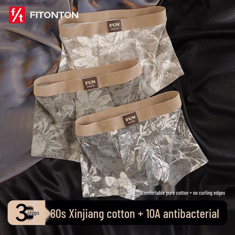 

Мужские премиальные свободные хлопковые антибактериальные боксеры-брифы FitonTon 3XL