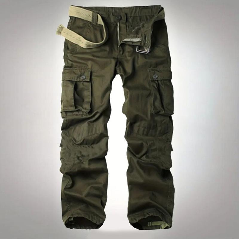 Herren Cargo-Hose mit lockerem Schnitt und vielen Taschen - Strapazierfähig, Übergröße, Gerades Bein, Lässige Outdoor-Sporthose