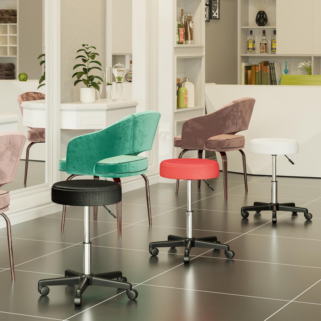 Adjustable Height Swivel Massage Stool With Wheels And Three Colors Of Protective Cover