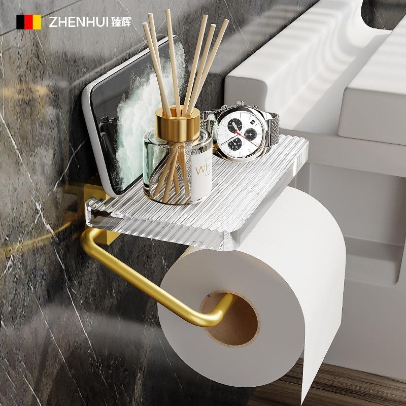 New acrylic bathroom rack toilet non-punching bath towel rack wall-mounted light luxury towel rack single rod