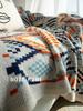 Bohemian Ethnic Knitted Throw Blanket - Nordic Shawl, Air Conditioning Cover, Tassel Bed End Blanket for Homestay.