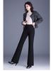2025 Winter High-End Damen Koreanischer Stil High-Waist Seiden-Baumwoll-Schlankmachende Micro-Flare-Hose