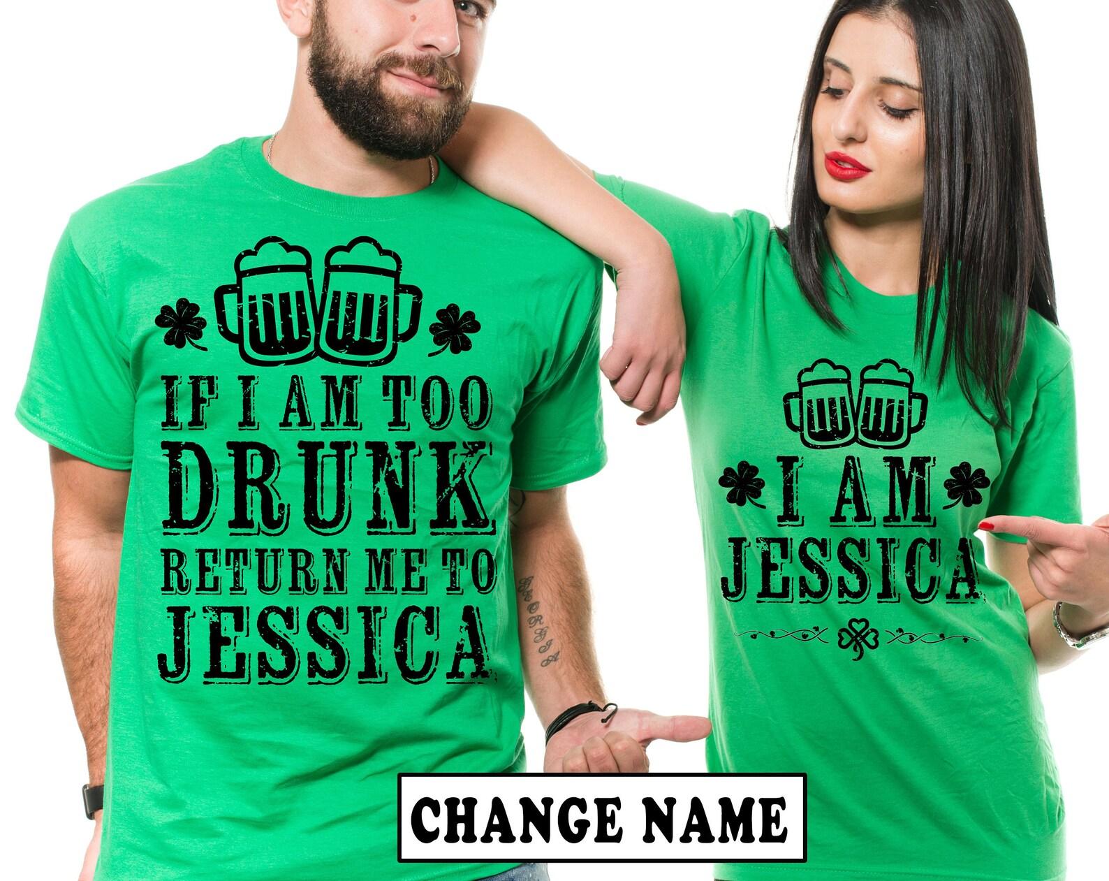 Personalized St. Patrick s Day Couple Shirts: Funny Drinking Tees M