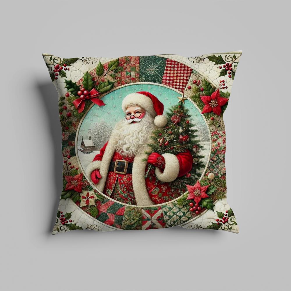 Kissenbezug luxuriös Heimbüro, Sofa dekorativ Mehrgrößen Autositzkissen, Kissenbezüge Weihnachtsmann Weihnachten Retro