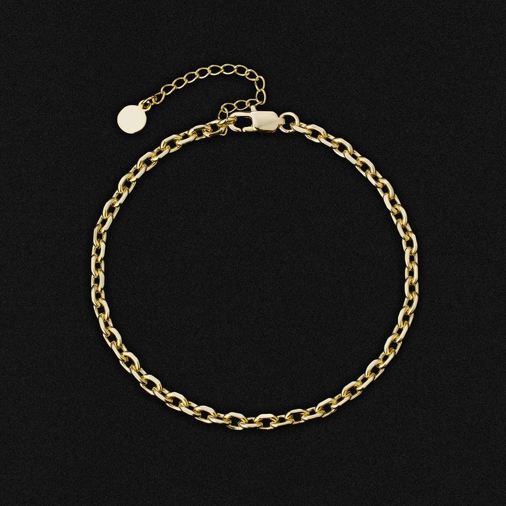 KRKC Sexy Women Jewelry Heart Initial Boho Beach Ankle Bracelet Layered Foot Chain Infinity Love 14 Karat Gold Anklet Cuban Link