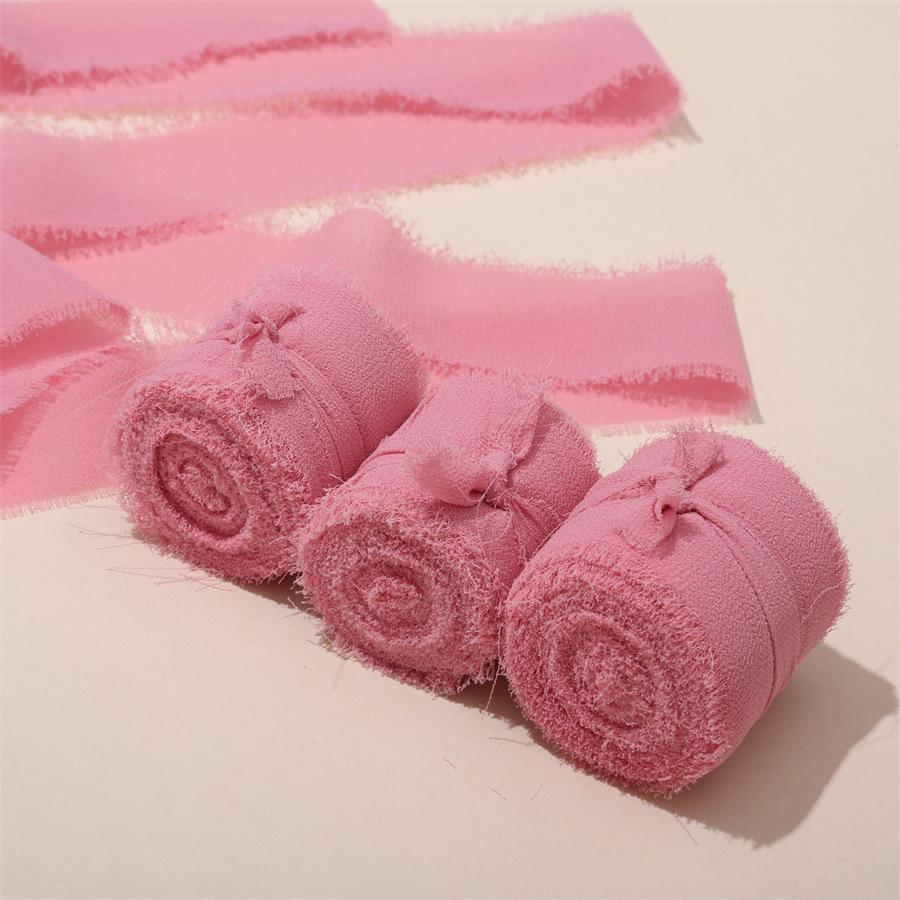 Nastro di Chiffon con Bordo Strappato per Biglietti con Fiori Freschi e Decorazioni per Regali di Matrimonio