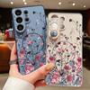 Retro Hot Pink Flower Pattern Case For Samsung Galaxy S26 Ultra S25 Edge S24 Plus S23 FE S22 A54 A55 A56 5G Magnetic For Magsafe Matte Cover