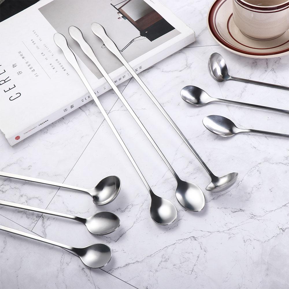 Bartender Stainless Steel Long Handle Mixing Stirrers Teaspoon Cocktail Stirring Tool Bar Spoon