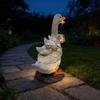 Garden Solar Sculpture Weatherproof Sunproof Night Lamp Duck Shape Solar-operated Garden Statue with Lantern for Patio Yard Lawn