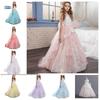 2026 Spring Pink Flower Girl Wedding Dress - Color Block Train, Children's Formal Wear, Cross-border Hot Selling Princess Dress