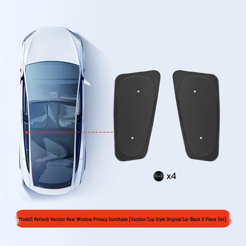 Tesla Model 3/Y Camping Privacy Sunshade with Suction Cups - Opaque, Anti-Peeping Side Panel