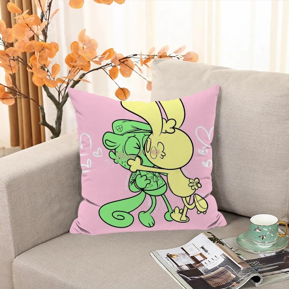 Kissenbezüge H-Happy Tree Friends Kissenbezug 45 × 45 cm, gefüllte Kissen, Dekokissen für Sofabezüge × Elegant Room Sleep
