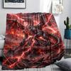 Red mechanical skull dragon Print Flannel Blanket,High quality Comfortable for All Seasons,Home Decor,Warmth and Comfort,Perfect for Christmas Gifts