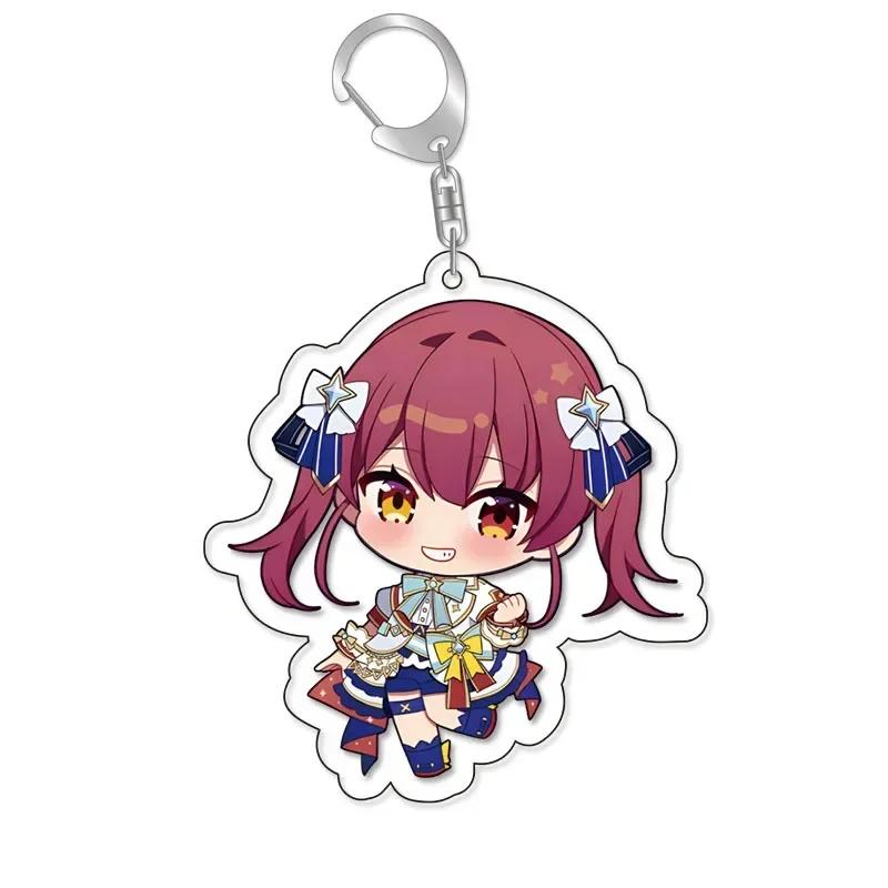 Vtuber Nakiri Ayame Shirakami Fubuki Minato Aqua Gawr Gura Lovelive Cartoon Cute Keychain Kawaii Keyring Bag Parts & Trendy Gift