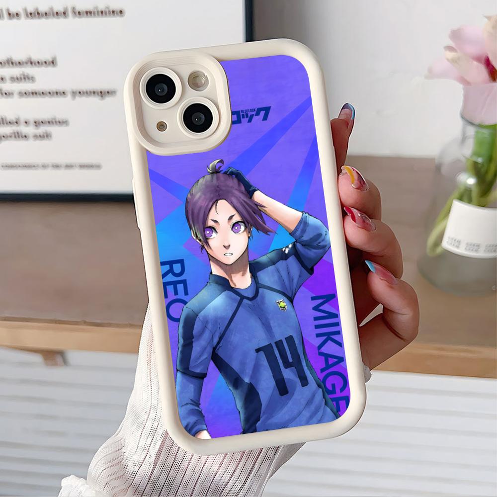 Blue Lock Reo Mikage Thicken TPU Mobile Phone Case for iPhone 17 16 15 14 13 12 11 Air Pro Max Plus Colorful Cover