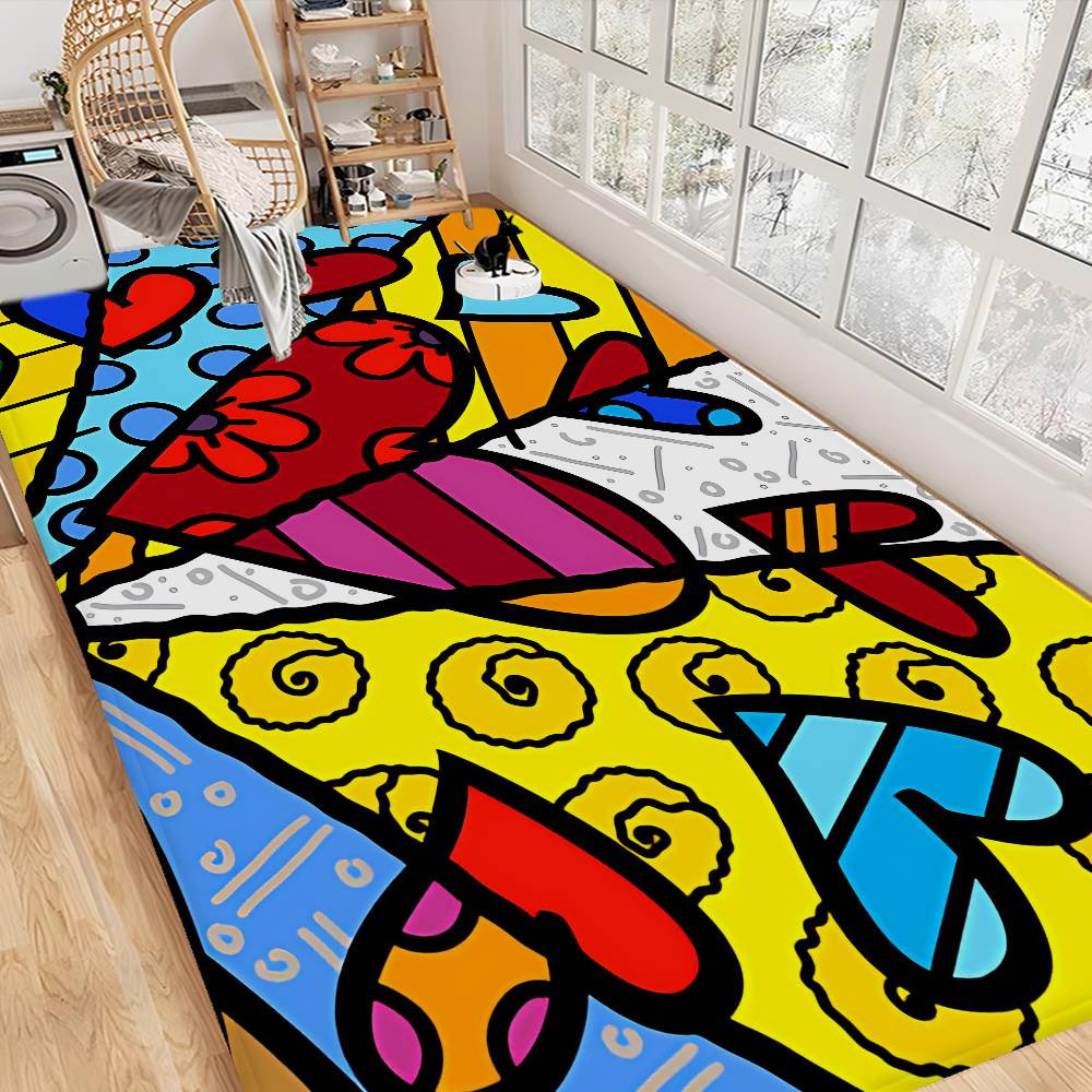 Artist R-Romero B-Britto Door Mat Washable Non-Slip Living Room Sofa Chairs Area Mat Kitchen Doormat Area Rug