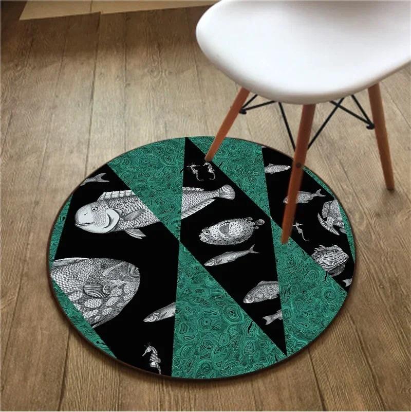 Black and White Girl Avatar 3D Carpet – Circle Rug for Living Room, Area Rug, Outdoor Rug, Room Decoration, Yoga Mat