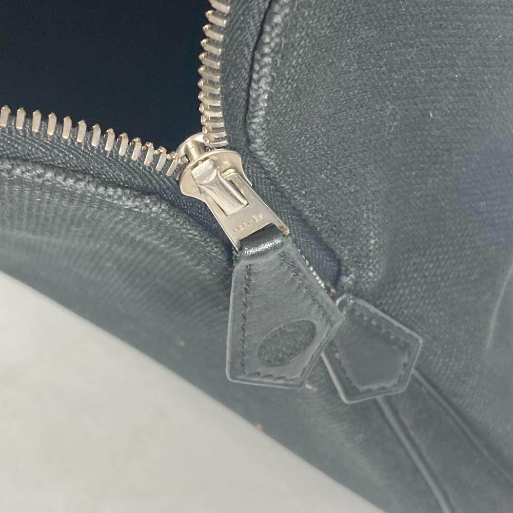 HERMES Sac Ibou PM Bag Tote Bag Hand Bag Leather/Canvas Black