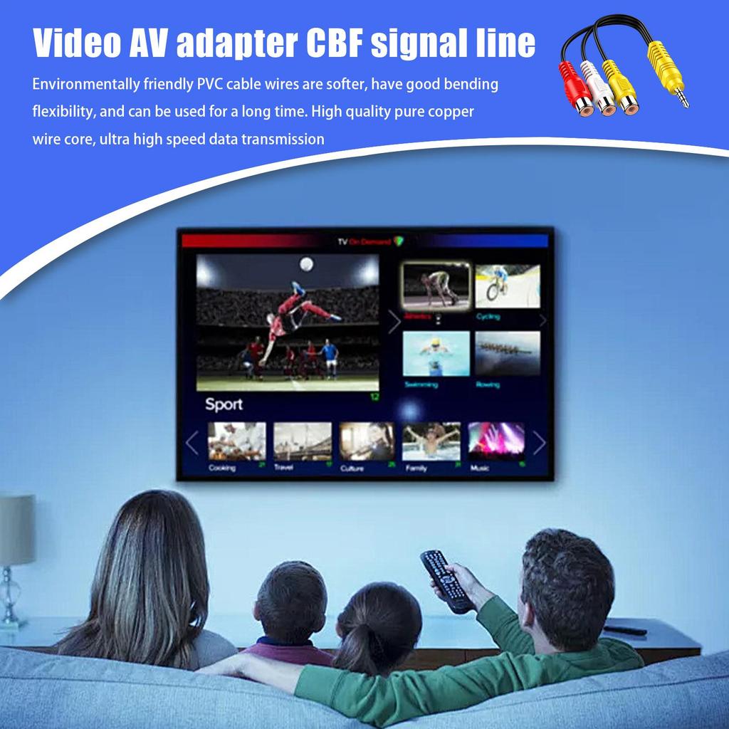 3.5MM To Jack 3 RCA Cable Video Component AV Adapter Cable For TCL TV Laptop DVD Red White And Yellow Female