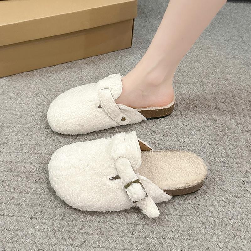 Fashion Soft Footbed Teddy Fur Mule Clogs For Woman Winter Warm Plush Slide Sandals Ladies Brand Design Fluffy Birken Shoes