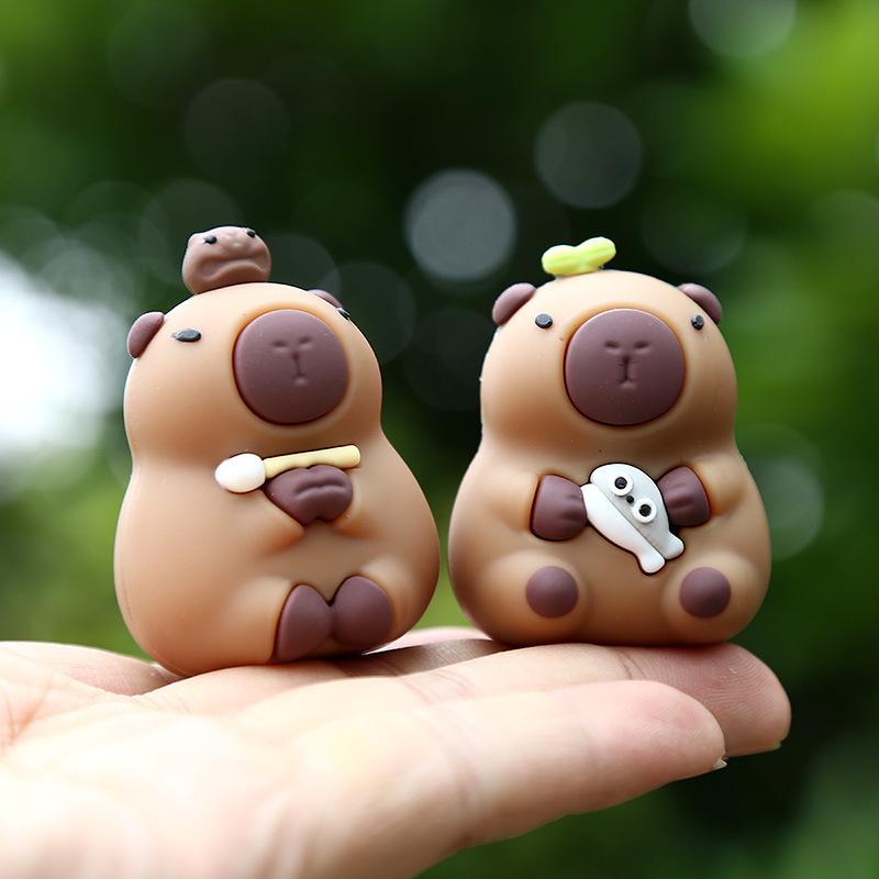 Trendy Capybara Plush Toy Blind Box - Creative Round Doll & Car Decoration