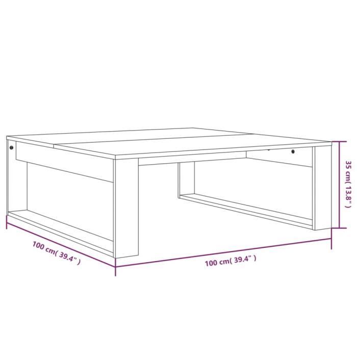 VidaXL Coffee Table Sonoma Grey 100x100x35 Cm Engineered Wood 816000