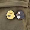 Cutie Killer Enamel Pins Chick Little Penguin Dagger Knife Brooches Lapel Badges Cartoon Fun Animal Jewelry Gift for Kids Friend