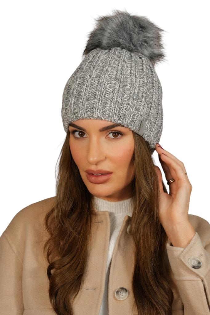 Vizier Winter Hat With Pompom Color Gray