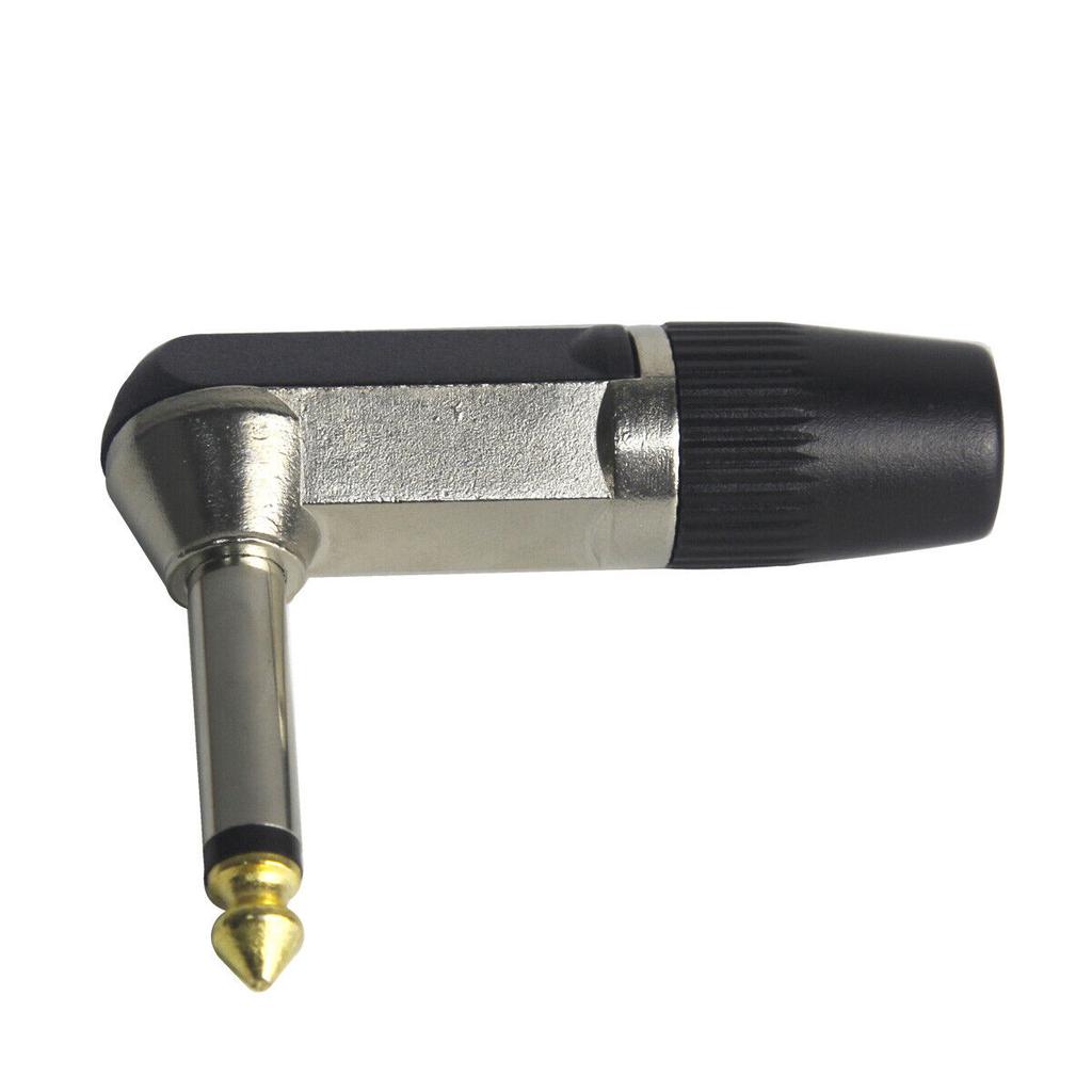 6.35mm 90 Degree Right Angle Male Plug Mono/Stereo 6.3mm Guitar Wire Connector Audio Microphone Effects Mixer MIC 6.35 Adapter