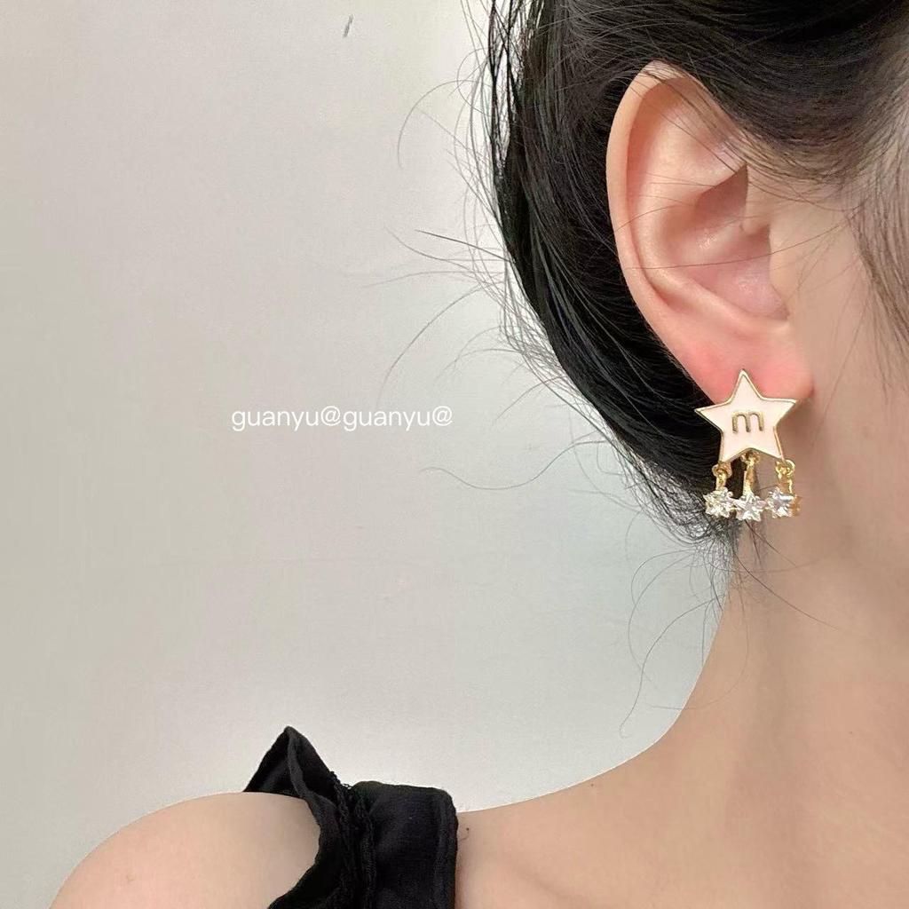 Elegant Star-Shaped Zircon Pendant Stud Earrings for Women