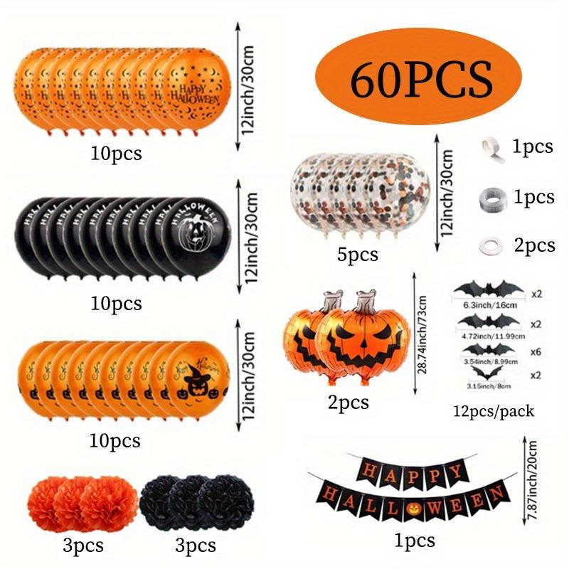 60-piece Halloween Party Balloon Set Ideal for Halloween Balloon Decorations Birthday Celebrations Themed Events and More