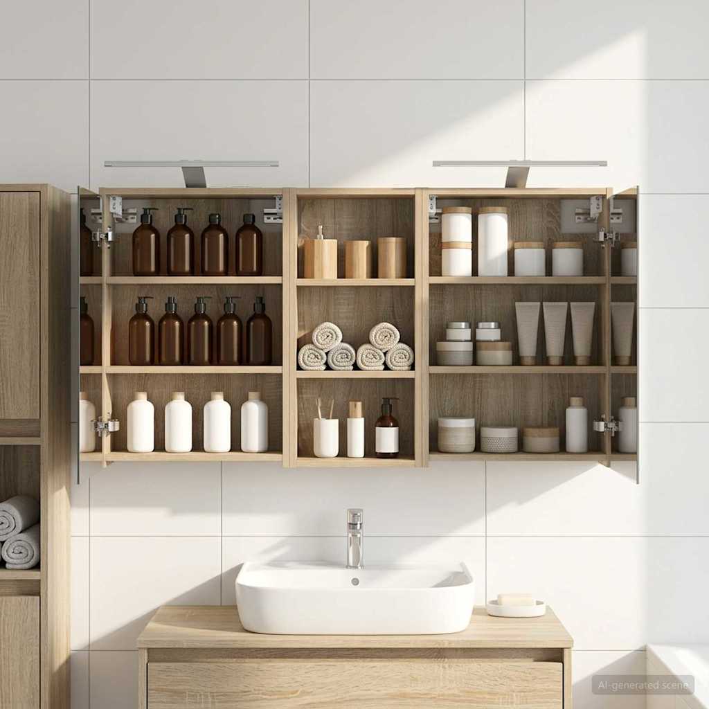 Bathroom Cabinet Set 3 pcs 116 x 16 x 62.5 cm Engineered Wood