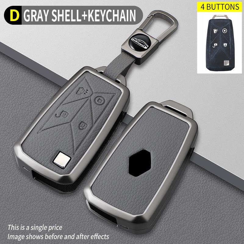 4 Buttons Zinc Alloy Leather Pickup Truck Car Key Case Caps Key Cover For Renault Euro 6 Series T C K Gama Shell Bag Keyring