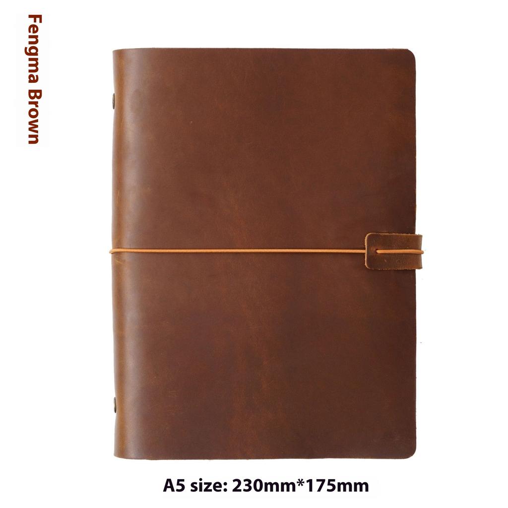 Handmade First Layer Cowhide Book Genuine Leather Hand Account Binder Notebook Retro Nostalgic Travel Diary