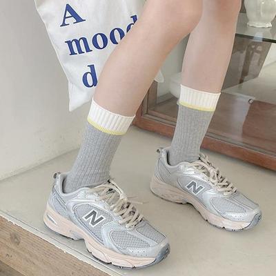 Elkate Women's Long Socks Two-Tone Color Blocking All-Season Long Socks LDSC009