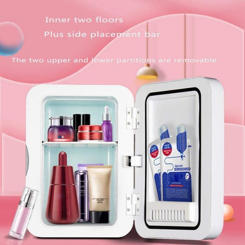Mini Cosmetics Kjøleskap 4L LED Cosmetic Mirror Mute