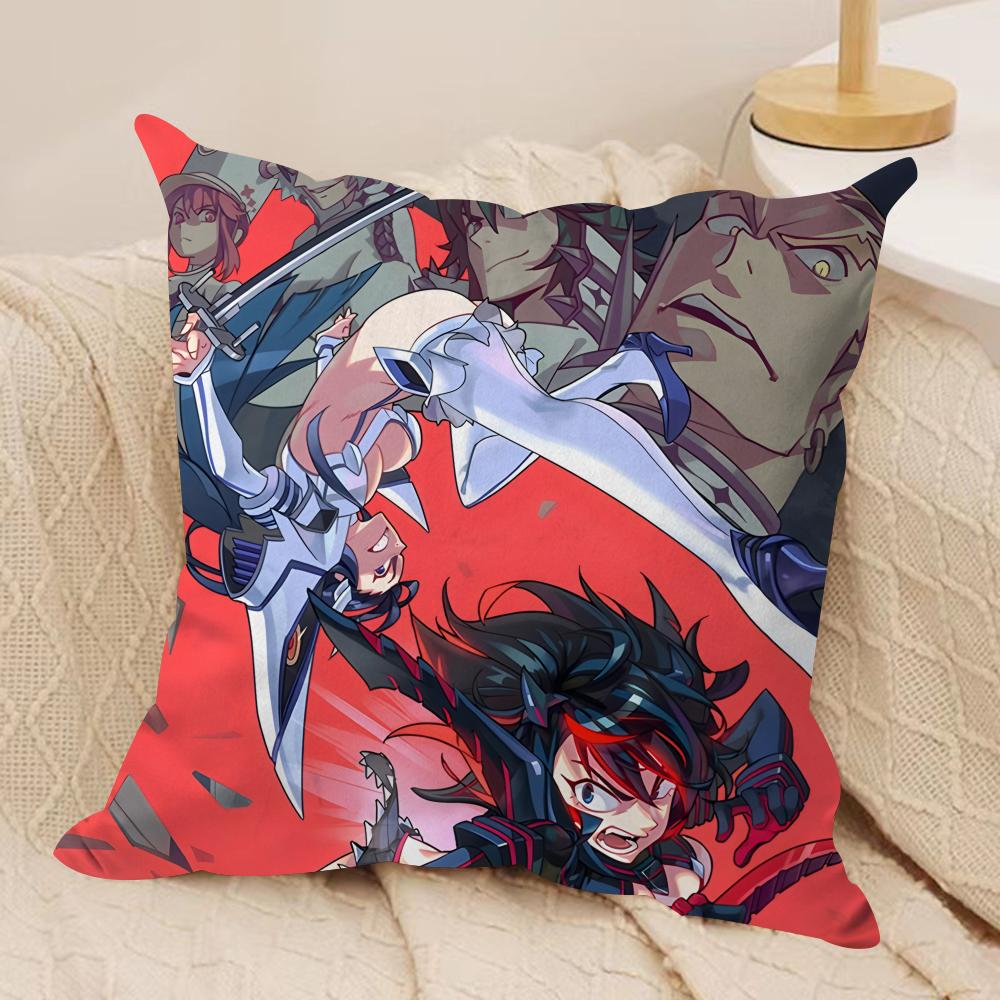 KKILL La KILLS Ryuko Matoi Cushion Cover Silky Short Plush Invisible Zipper Dustproof Sofa Pillow Case For Home Decor