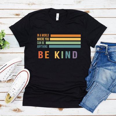 Sei Freundlich T-Shirt Inspirierendes Shirt Positives Zitat Tee Freundlichkeit Oberteile Damen T-Shirts Kurzarm Vintage T-Shirts Unisex T-Shirt
