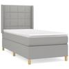 VidaXL Lit à sommier tapissier avec matelas Gris clair 100x200cm Tissu - Modèle 3131969