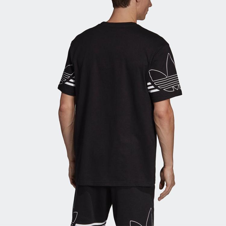 Adidas Originals Trefoil Outline Tee Men Tops Black DU8145