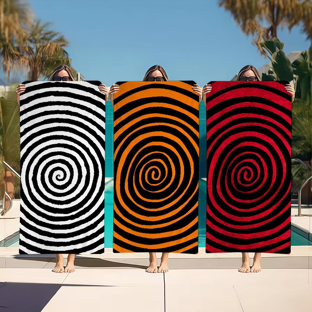 Towel Textile Bathrobe Colorful Beach Quick-Drying Lightweight Portable Camping Spiral Swim Pool Pattern Travel