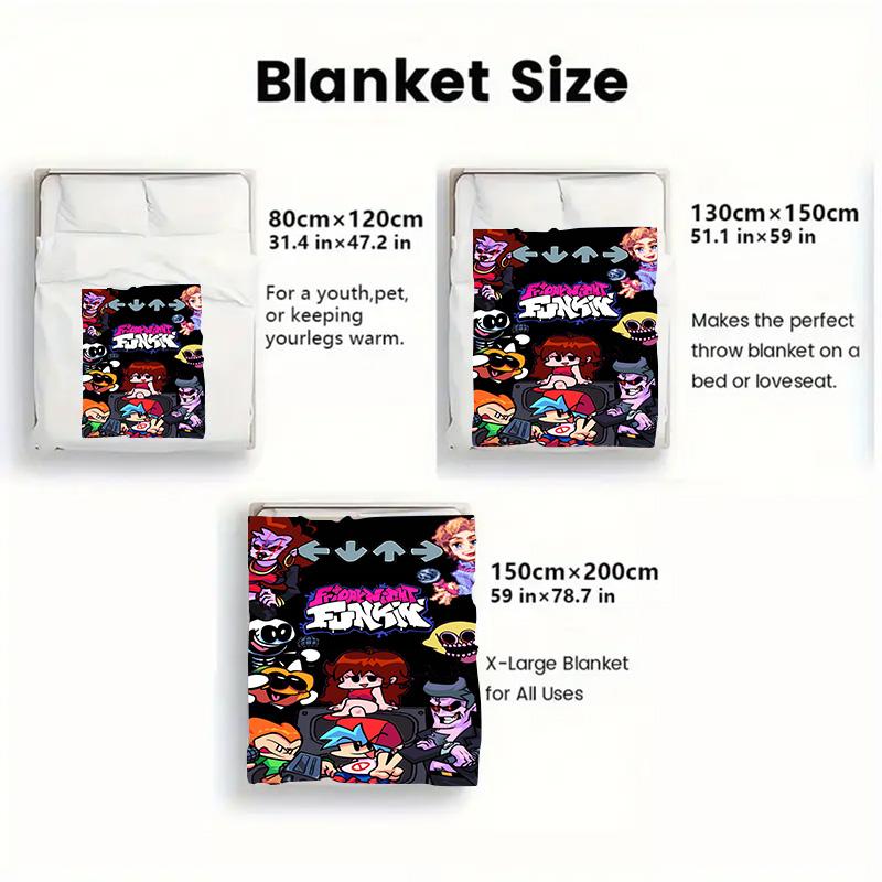 Friday Night Funkin' 2D Flat Pattern Flannel Blanket High Quality All Seasons Warmth and Comfort Perfect for Christmas Gifts.P260914586