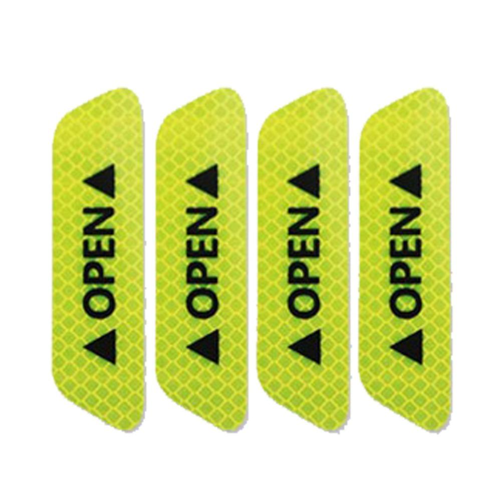4 PCS Auto PET Reflective Car Door Sticker Interior Exterior Reflector Tape Decal Universal Car Accessories Helmet